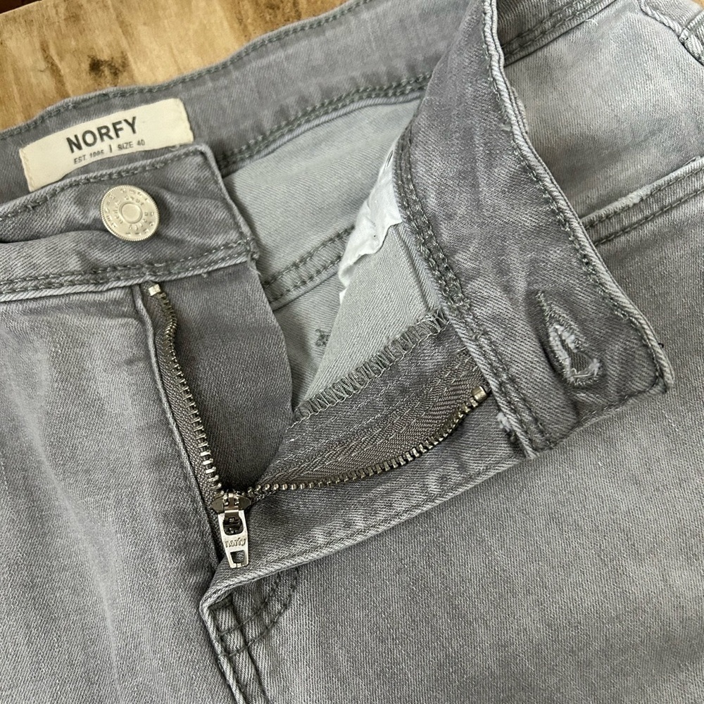 Norfy Grey Faded Jean Shorts - Picture 9 of 11